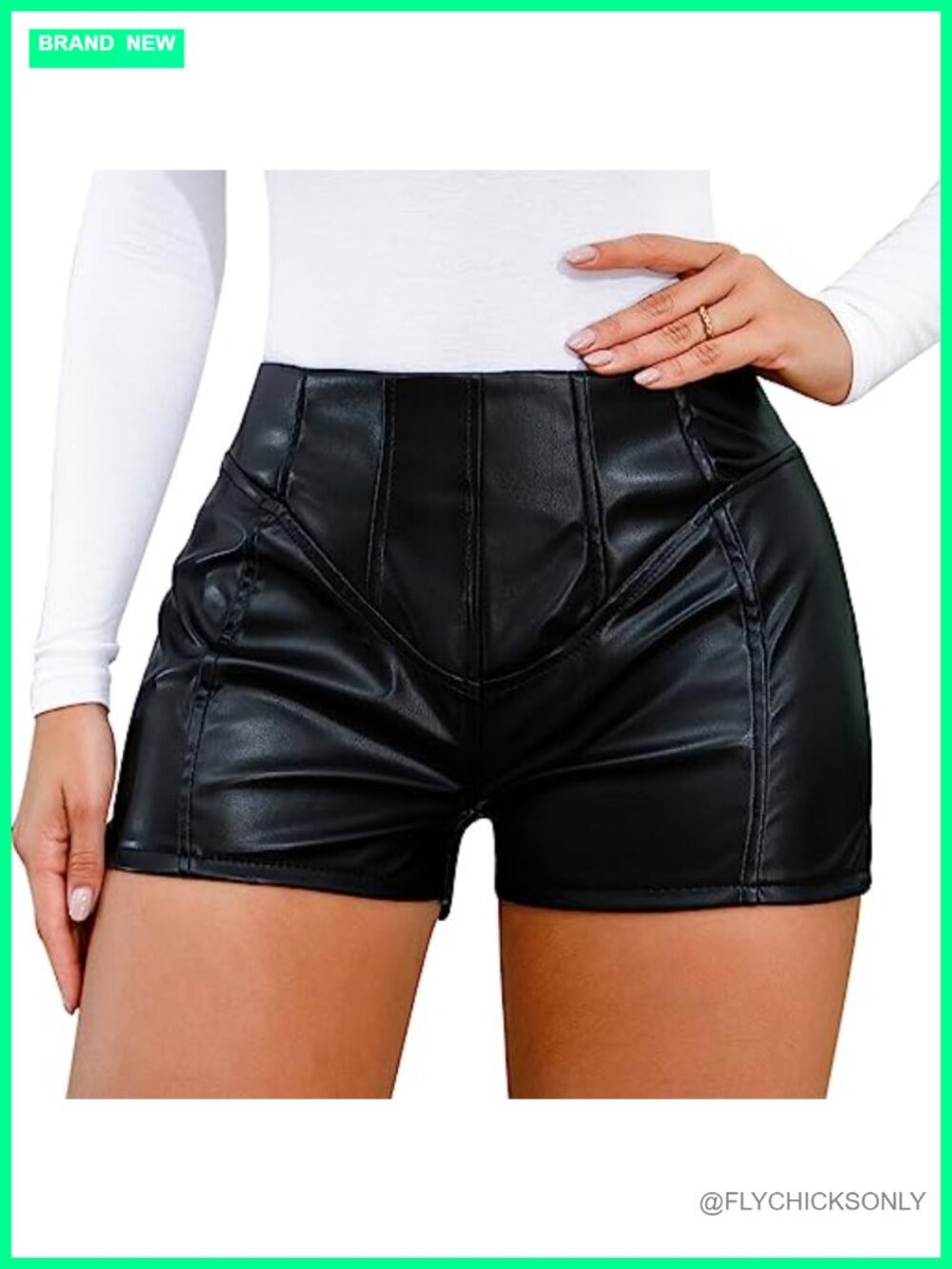 Faux Leather High Waisted Club Party Disco Shorts